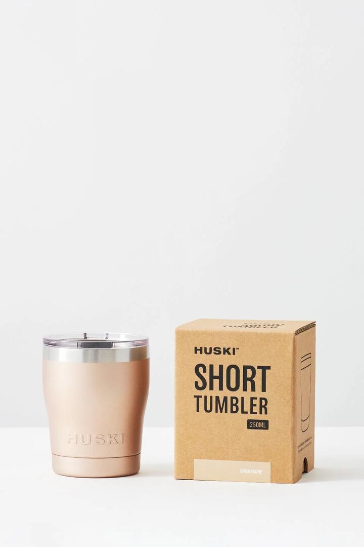 Image of Water Bottles. Product name - Champagne Short Tumbler 2.0 in Champagne colour by brand - Huski