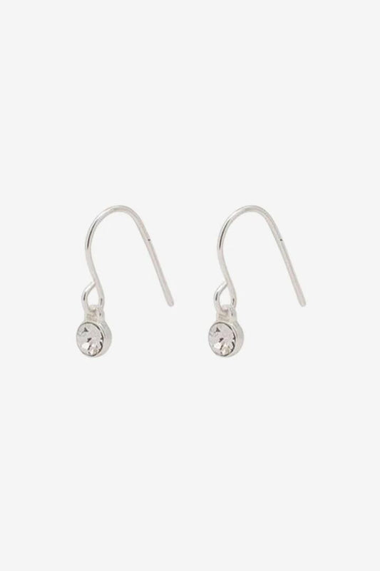 Image of Jewelry. Product name - Lucia Crystal Pendant Hook Earrings Silver in Silver colour by brand - Pilgrim