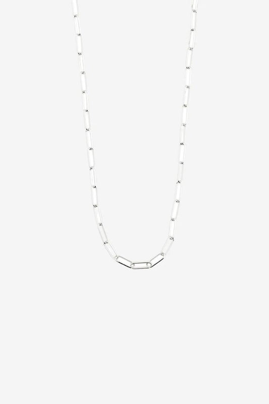 Image of Jewelry. Product name - Ronja Rectangular Chain Link Silver Necklace in Silver colour by brand - Pilgrim