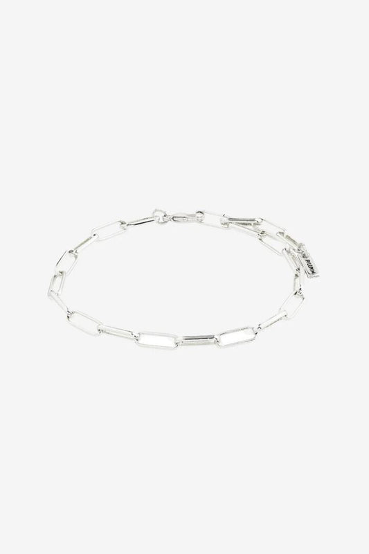 Image of Jewelry. Product name - Ronja Rectangular Chain Link Silver Bracelet in Silver colour by brand - Pilgrim