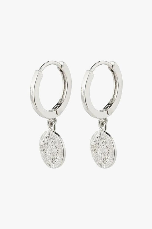 Image of Jewelry. Product name - Nomad Coin Sleeper Earrings Silver in Silver colour by brand - Pilgrim