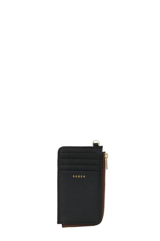 Image of Wallets & Money Clips. Product name - Winona Card Holder Black Leather in Black colour by brand - Saben