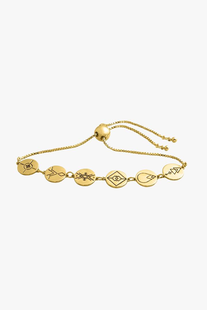 Image of Jewelry. Product name - Earth Energies Gold Bracelet in Gold colour by brand - Lindi Kingi