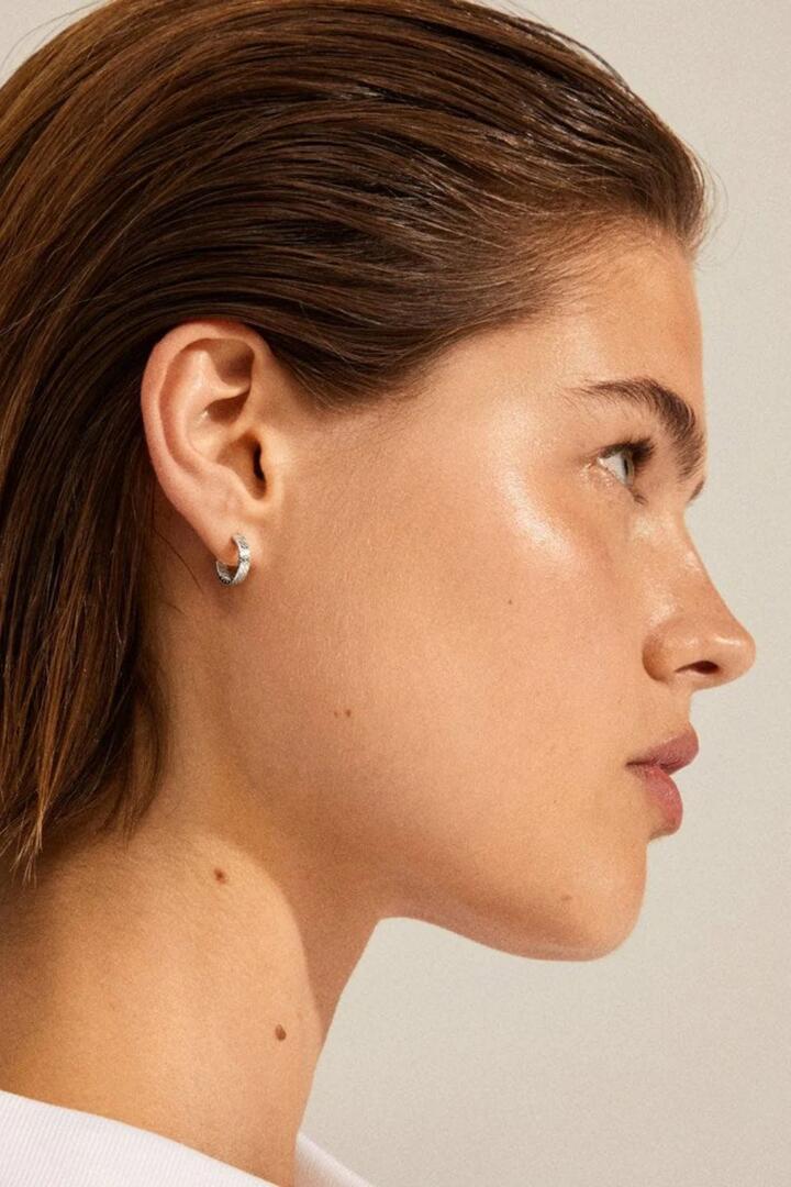 Image of Jewelry. Product name - Joanna Silver Plated Snake Chain Earrings in Silver colour by brand - Pilgrim