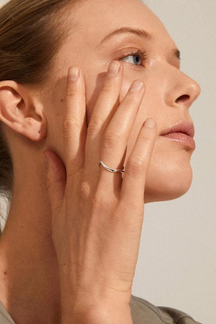 Image of Jewelry. Product name - Alberte Organic Shape EOL Adjustable Ring Silver in Silver colour by brand - Pilgrim