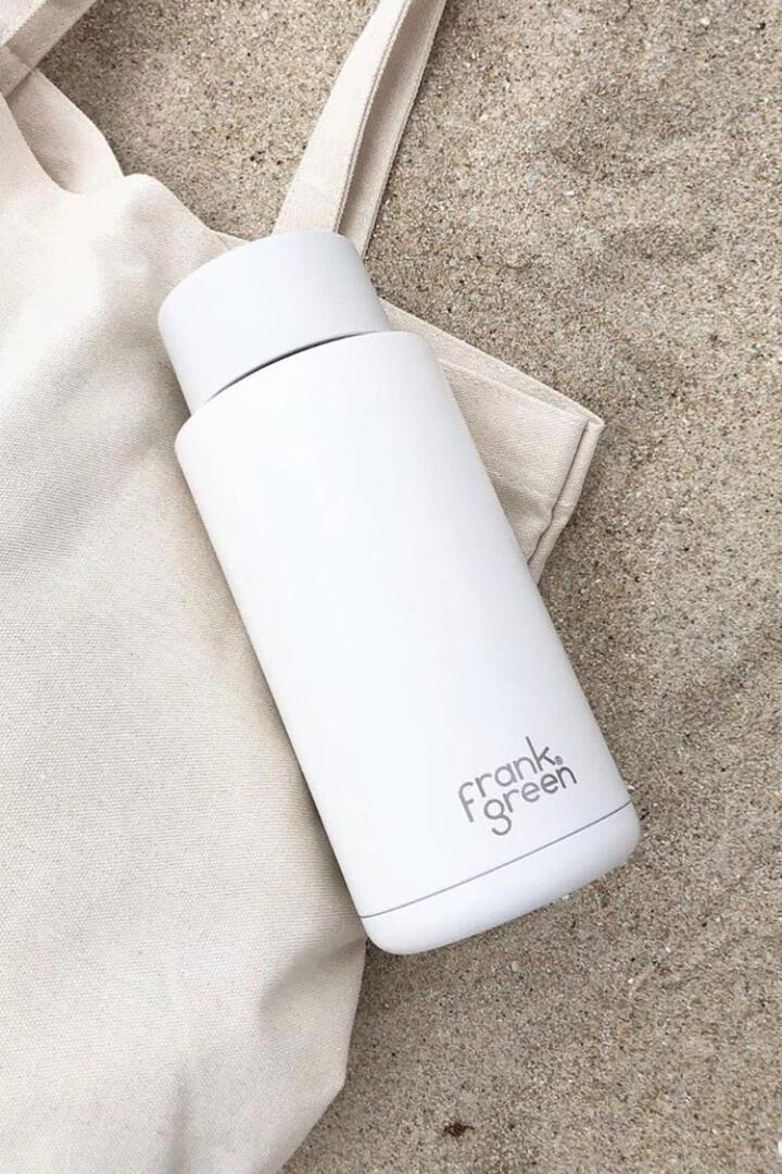 Image of Water Bottles. Product name - Ceramic Reusable Cloud 1ltr Bottle in Cloud colour by brand - Frank Green