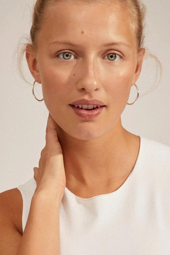 Image of Jewelry. Product name - Eanna Maxi Hoops Recycled Silver Plated Earrings in Silver colour by brand - Pilgrim