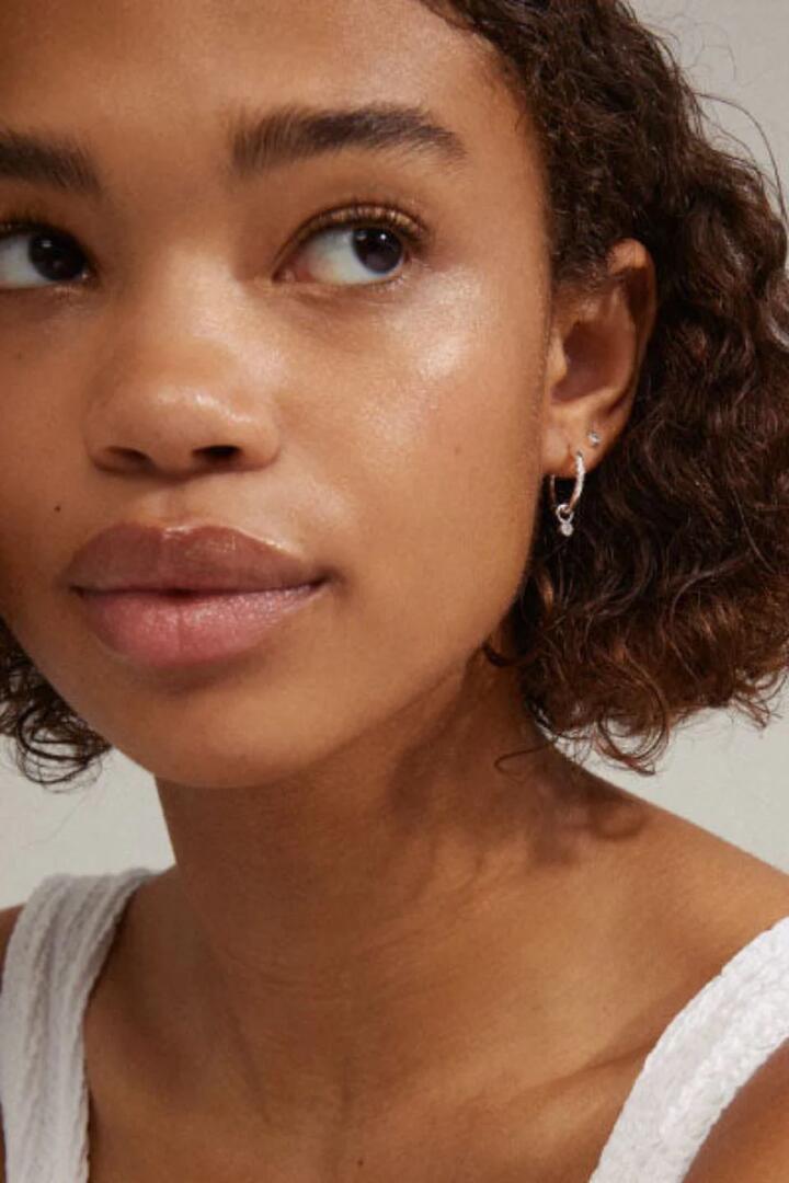 Image of Jewelry. Product name - Elna Crystal Hoop Silver Set 2 Recycled Earrings in Silver colour by brand - Pilgrim