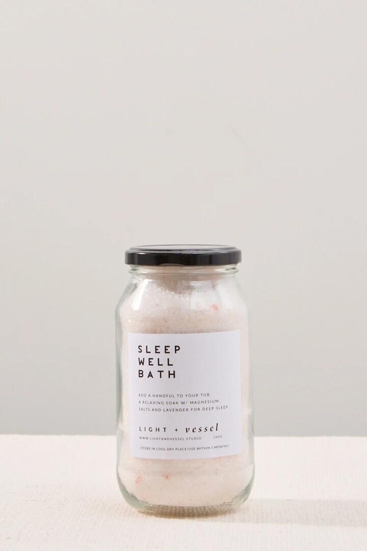 Image of Health & Beauty. Product name - Sleep Well 500g Jar Bath Soak in colour by brand - Light + Vessel