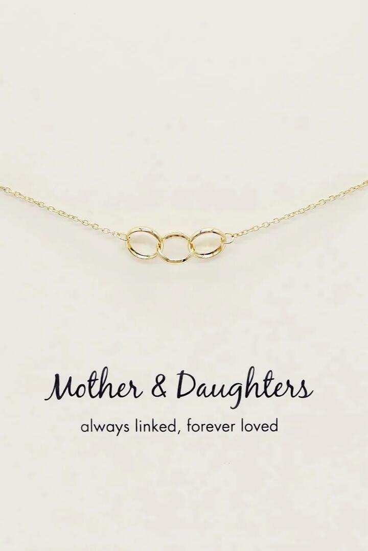Image of Jewelry. Product name - Mother + Daughter 14k Gold Plate Triple Circles Necklace in Gold colour by brand - Petals