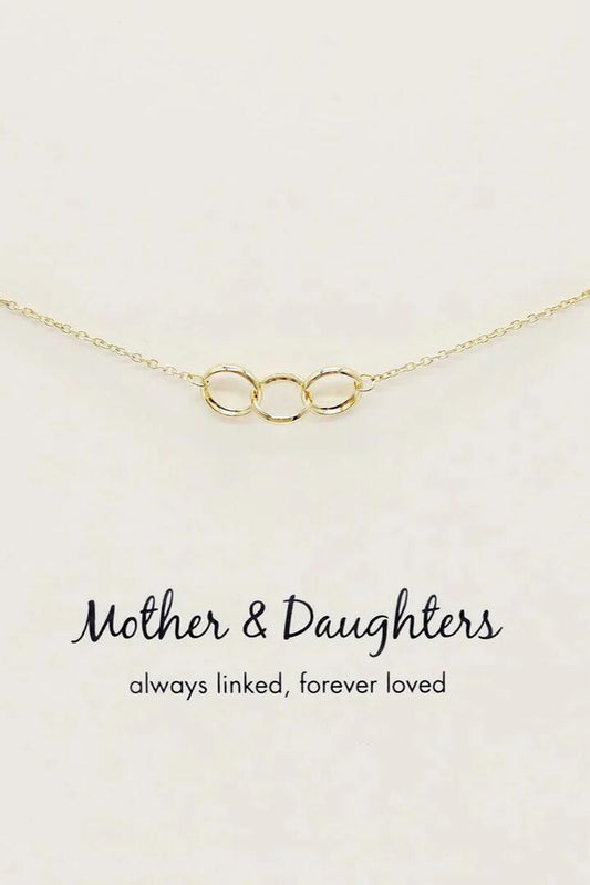 Image of Jewelry. Product name - Mother + Daughter 14k Gold Plate Triple Circles Necklace in Gold colour by brand - Petals