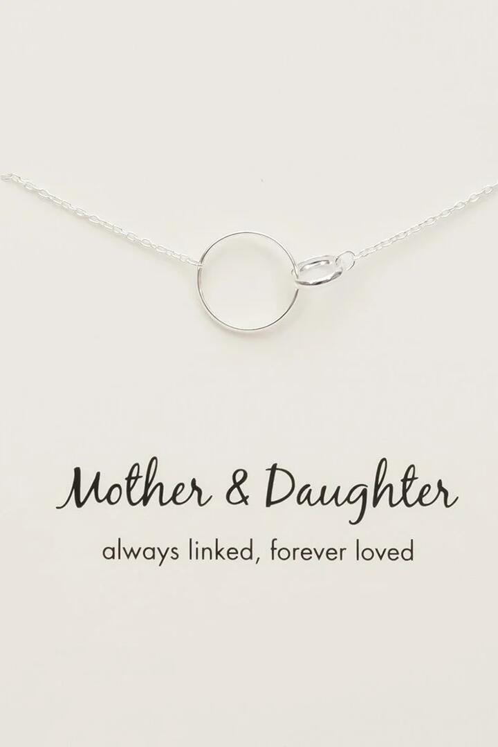 Image of Jewelry. Product name - Mother + Daughter Sterling Silver Double Circle Necklace in Silver colour by brand - Petals