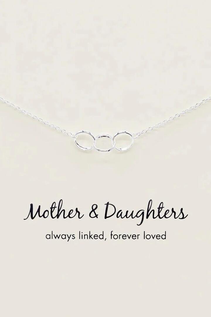 Image of Jewelry. Product name - Mother + Daughter Sterling Silver Triple Circles Necklace in Silver colour by brand - Petals