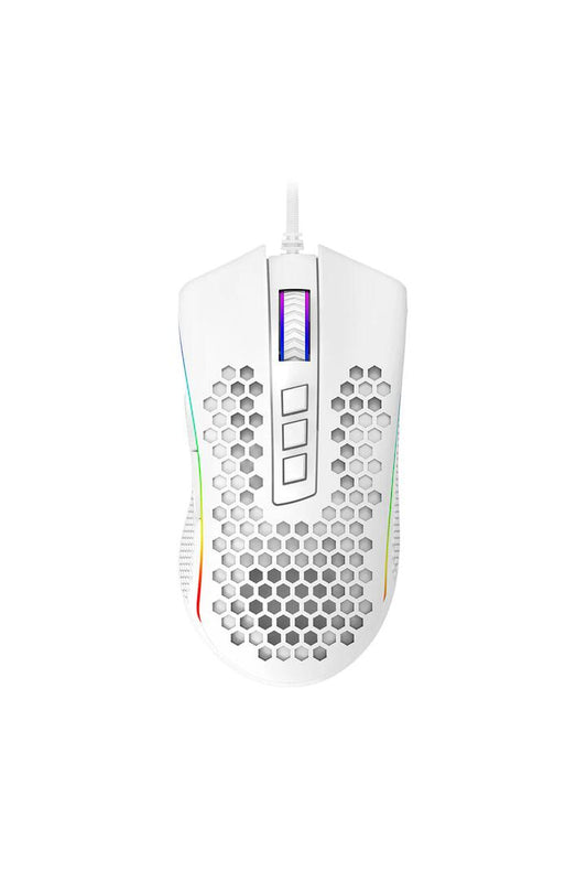 Image of Mice & Trackballs. Productname: Redragon Storm M808W-RGB White Lightweight Honeycomb 12400 DPI Gaming Mouse in White colour by brand - REDRAGON