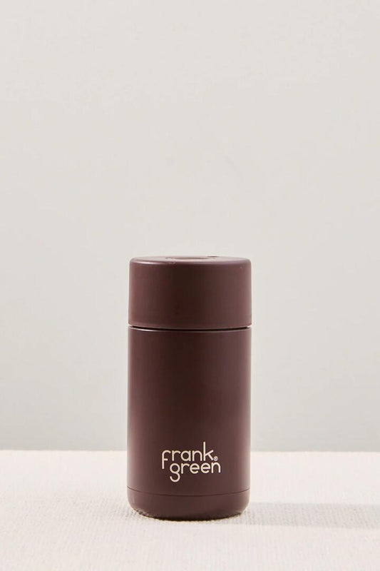 Image of Kitchen & Dining. Product name - Stainless Steel with Push Button Lid Chocolate 12oz Ceramic Cup in colour by brand - Frank Green