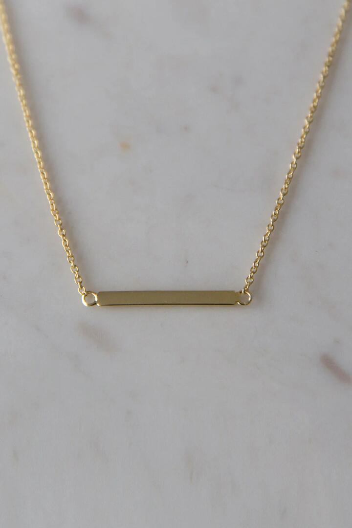 Image of Jewelry. Product name - Bar Gold Chain Necklace in Gold colour by brand - Sophie
