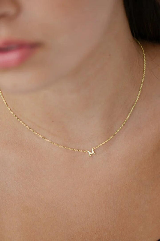 Image of Jewelry. Product name - Little Letter Single Gold EOL Necklace in Gold colour by brand - Sophie