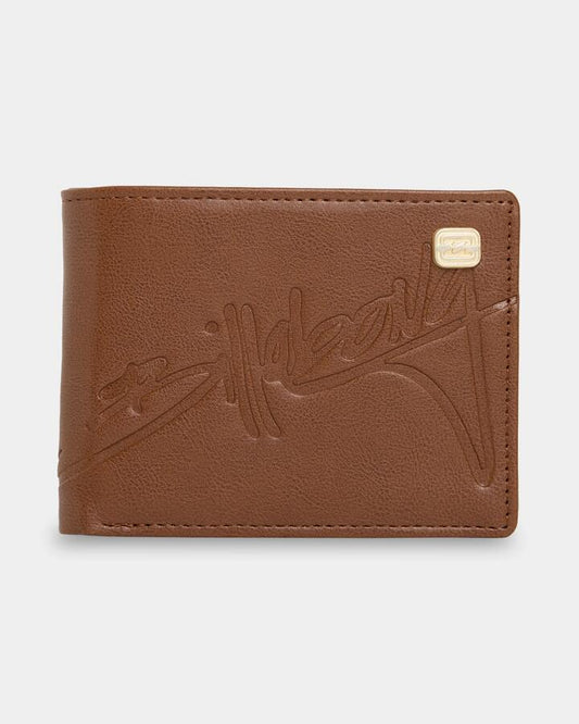 Image of Wallets & Money Clips. Product name - Billabong Mens Script Bi Fold Wallet Java in Java colour by brand - Billabong