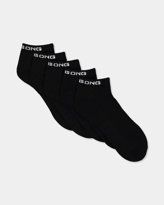Image of Socks. Product name - Billabong Mens 5 Pack Sports Socks Black in Black colour by brand - Billabong