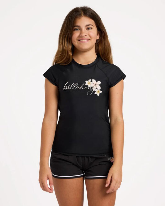Image of Shirts. Product name - Billabong Girls 6-16 Bloom Crush Surf Shirt Black in Black colour by brand - Billabong