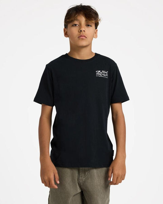 Image of T-Shirts. Product name - Quiksilver Boys 8-16 Home Grown T-Shirt Black in Black colour by brand - Quiksilver