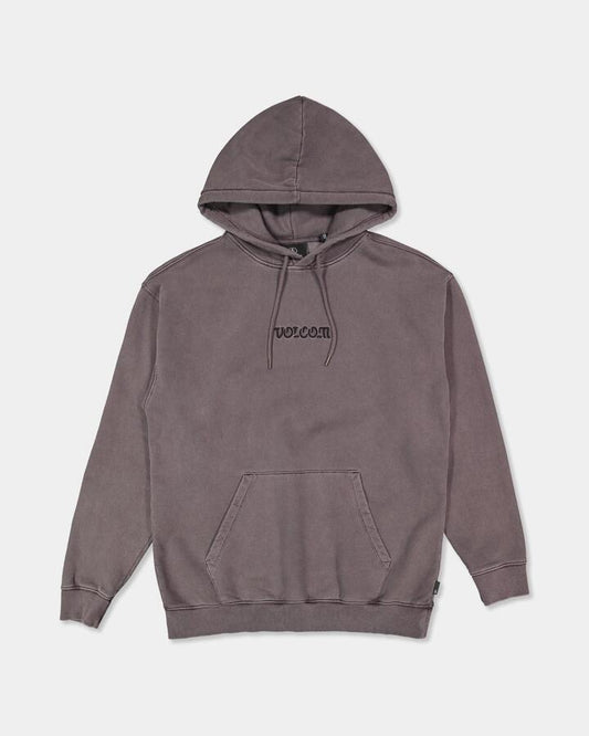 Image of a model wearing Outerwear. Product name - Volcom Mens Big Stone Pullover Raisin in Raisin colour by brand - Volcom