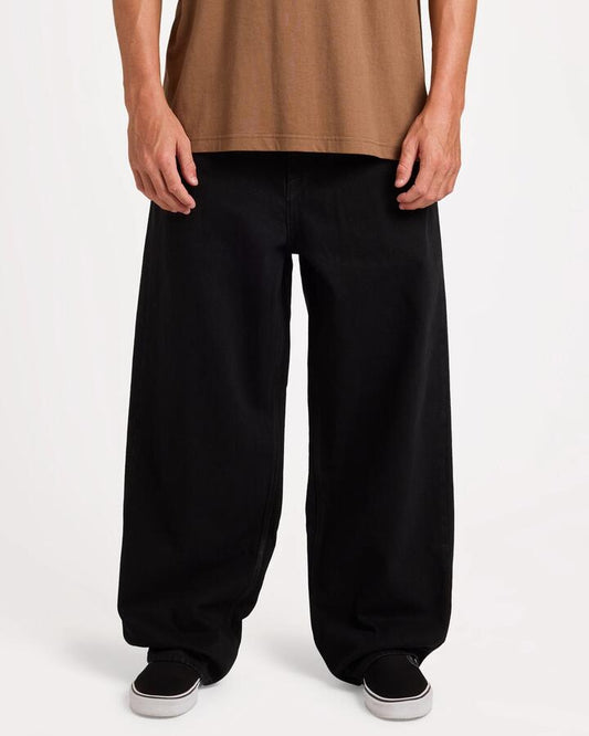 Image of Jeans. Product name - Volcom Mens Chillow Denim Jeans Black in Black colour by brand - Volcom
