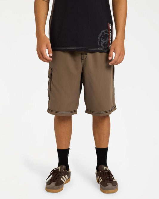 Image of Swimwear. Product name - Billabong Mens Throw On 22" Boardshorts Gravel in Gravel colour by brand - Billabong