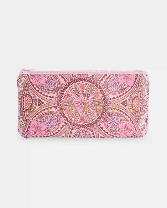 Image of Accessories. Product name - Billabong Womens Tropical Rhapsody Small Pencil Case Candy Pink in Candy Pink colour by brand - Billabong