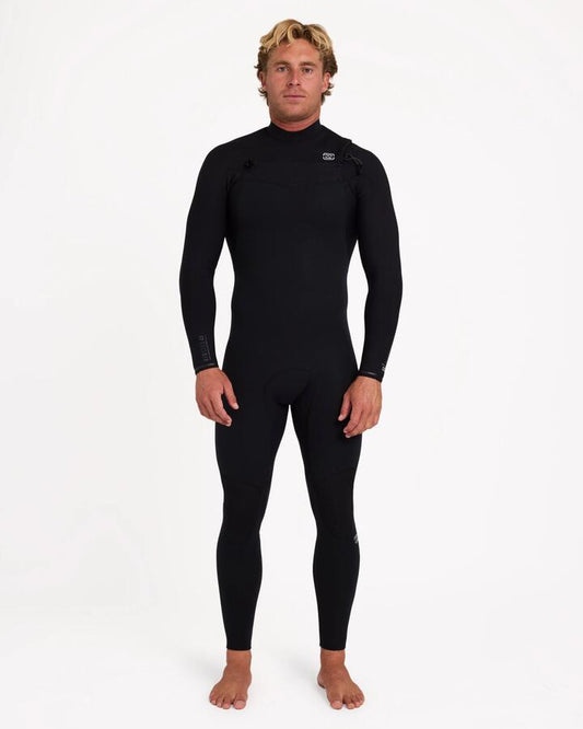 Image of Wetsuits. Product name - Billabong Mens 3/2 Furnace Revo Chest Zip Wetsuit Black in Black colour by brand - Billabong
