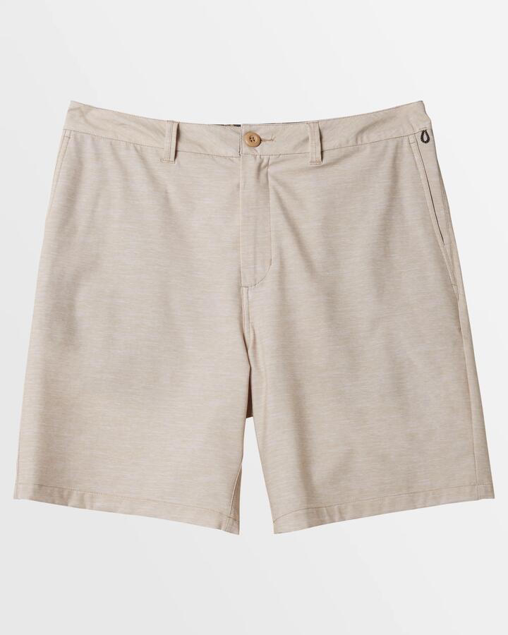 Image of Swimwear. Product name - Quiksilver Mens Union Heather 19" Amphibian Boardshorts Khaki in Khaki colour by brand - Quiksilver