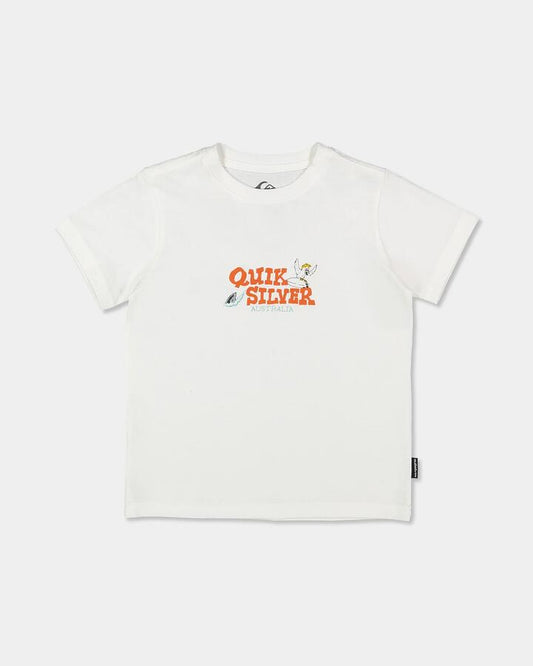 Image of T-Shirts. Product name - Quiksilver Boys 2-7 Out Back T-Shirt Snow White in Snow White colour by brand - Quiksilver