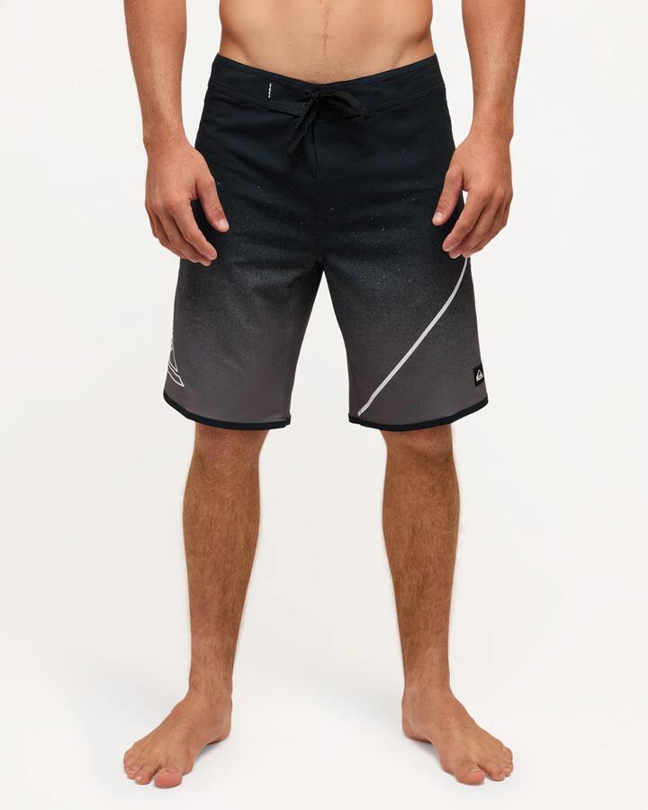Image of Swimwear. Product name - Quiksilver Mens Surfsilk New Wave 20" Boardshorts Black/Grey in Black/Grey colour by brand - Quiksilver