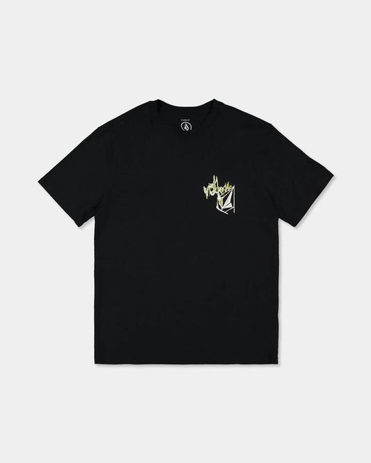 Image of T-Shirts. Product name - Volcom Mens Stone Script T-Shirt Black in Black colour by brand - Volcom