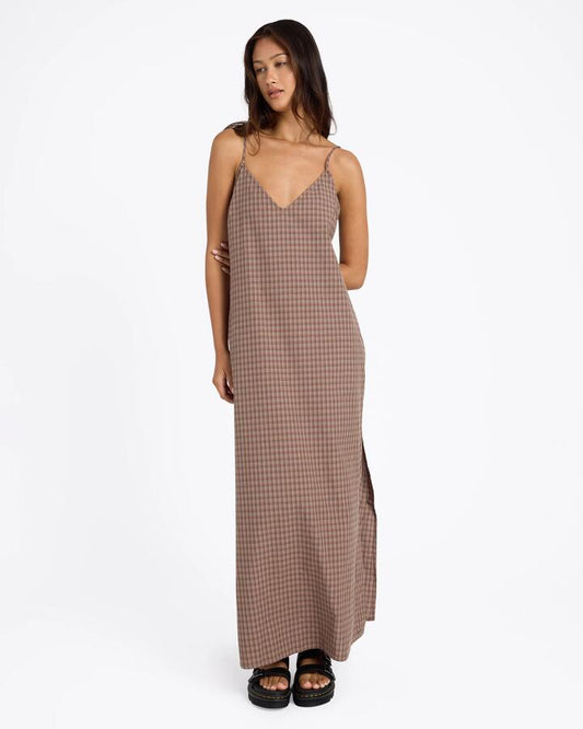 Image of Dresses. Product name - Volcom Womens Fallllin Maxi Dress Earth in Earth colour by brand - Volcom