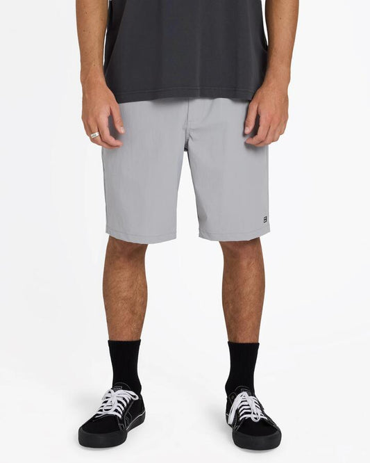 Image of a model wearing Shorts. Product name - Billabong Mens Surftrek Canyon Elastic Walkshorts Alloy in Alloy colour by brand - Billabong