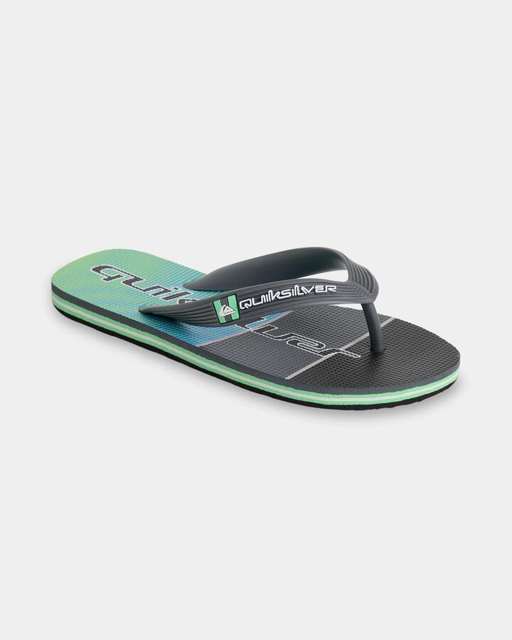 Image of Sandals. Product name - Quiksilver Boys 8-16 Moncata Art Thongs Grey/Green in Grey/Green colour by brand - Quiksilver