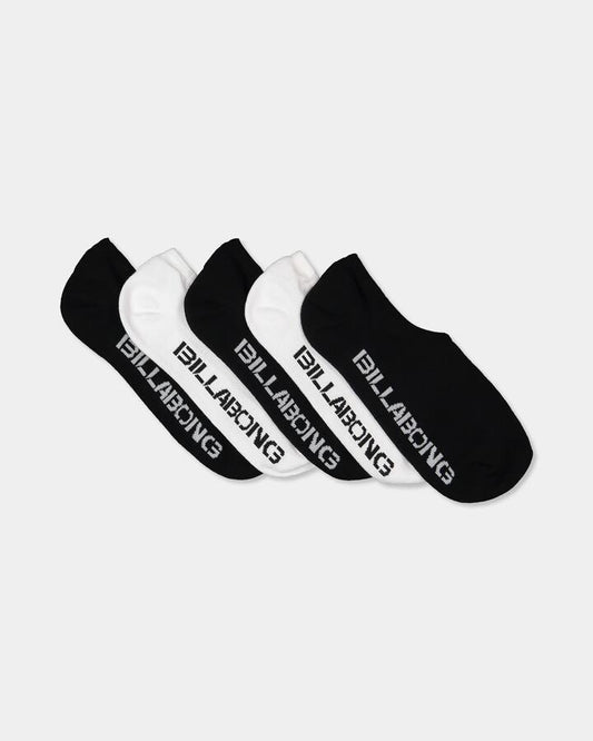 Image of Socks. Product name - Billabong Mens 5 Pack No Show Socks Multi in Multi colour by brand - Billabong