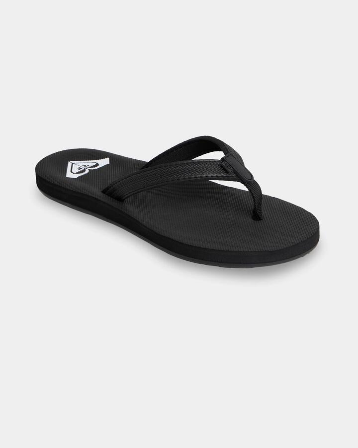 Image of Sandals. Product name - Roxy Womens Porto Thongs Black in Black colour by brand - Roxy