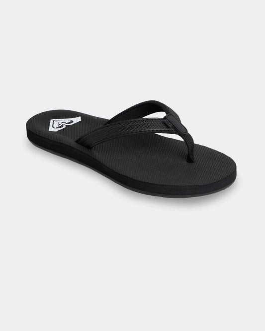Image of Sandals. Product name - Roxy Womens Porto Thongs Black in Black colour by brand - Roxy