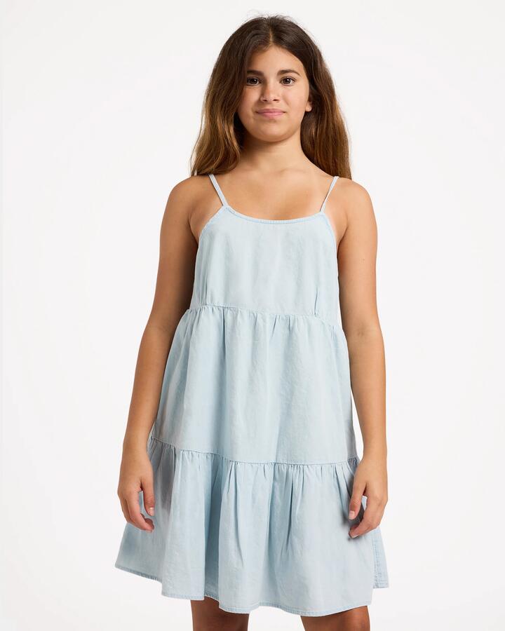 Image of Dresses. Product name - Billabong Girls 8-16 Wave After Wave Mini Dress Sky Gray in Sky Gray colour by brand - Billabong