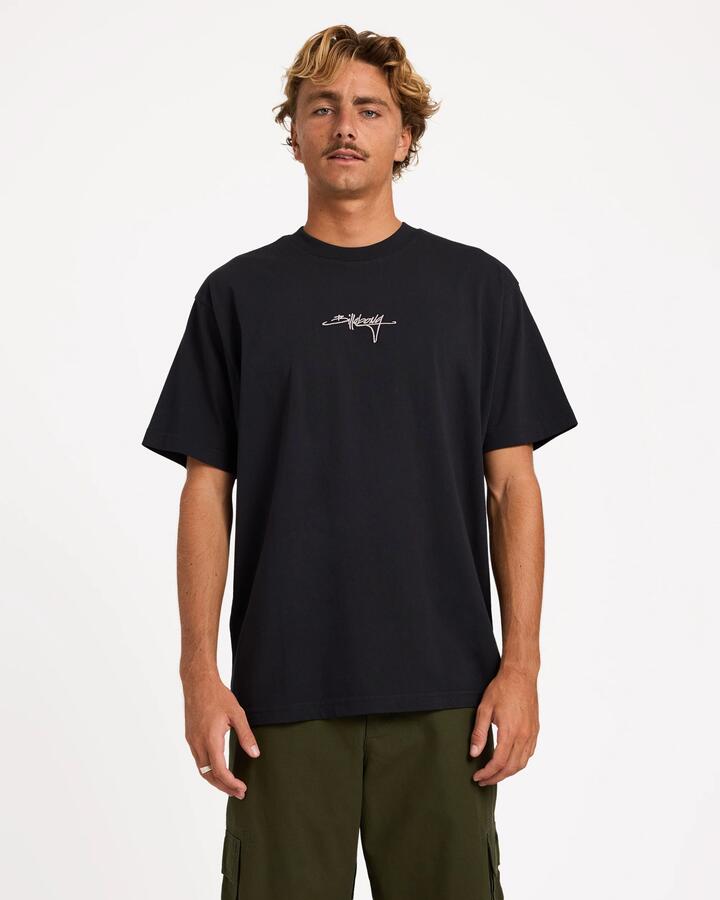 Image of T-Shirts. Product name - Billabong Mens Identified T-Shirt Washed Black in Washed Black colour by brand - Billabong