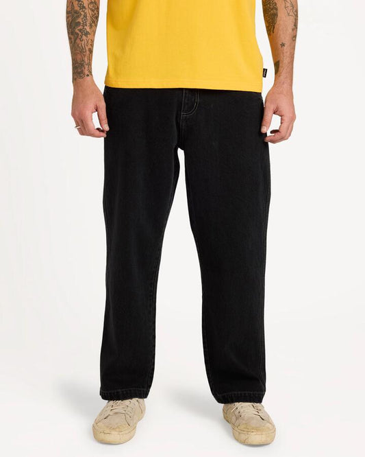 Image of Jeans. Product name - Billabong Mens The Creed Denim Pants Black in Black colour by brand - Billabong
