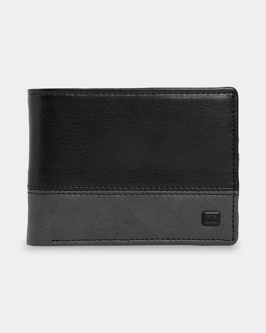 Image of Wallets & Money Clips. Product name - Billabong Mens Dimension Bi-Fold Wallet Black Char in Black Char colour by brand - Billabong