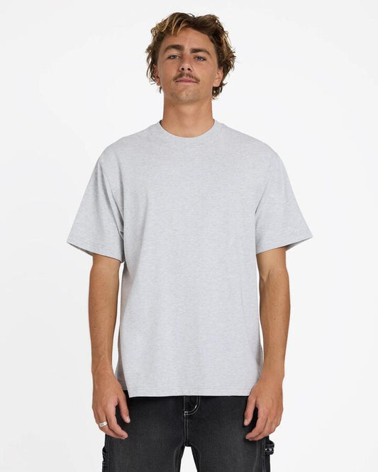 Image of T-Shirts. Product name - Billabong Mens Premium Wave Wash T-Shirt Light Grey Heather in Light Grey Heather colour by brand - Billabong