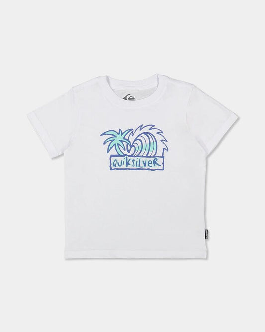 Image of T-Shirts. Product name - Quiksilver Boys 2-7 Tropic Tides T-Shirt White in White colour by brand - Quiksilver