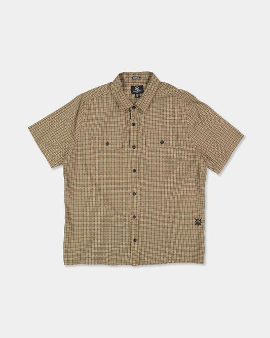 Image of T-Shirts. Product name - Volcom Boys 8-16 Revel Short Sleeve T-Shirt Earth in Earth colour by brand - Volcom