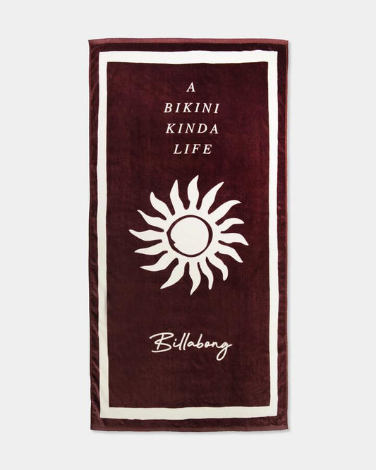Image of Swimwear. Product name - Billabong A Bikini Kinda Life Beach Towel Espresso in Espresso colour by brand - Billabong