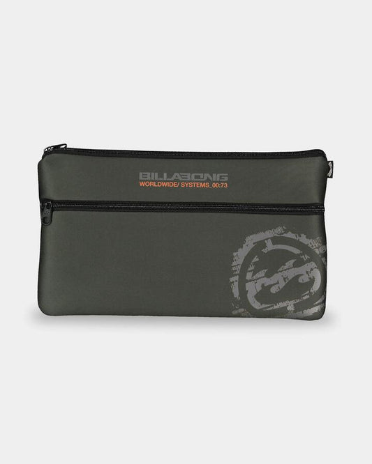 Image of Accessories. Product name - Billabong Mens Jumbo Pencil Case Military in Military colour by brand - Billabong