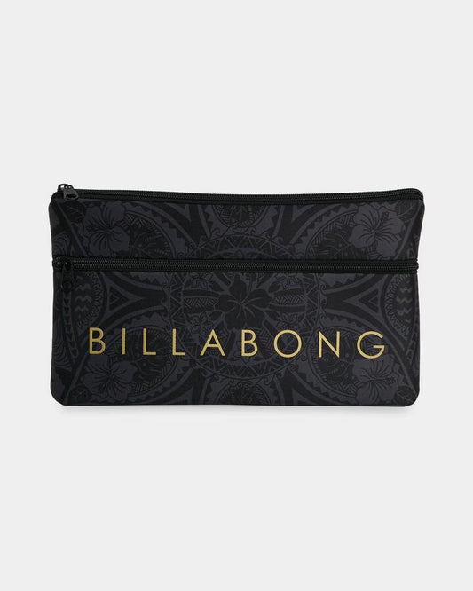 Image of Accessories. Product name - Billabong Womens Tropical Rhapsody Large Pencil Case Black in Black colour by brand - Billabong